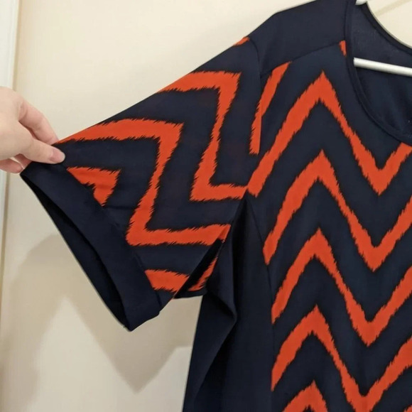 2X Claudia Richard Chevron Navy Blue and Orange - Picture 4 of 5